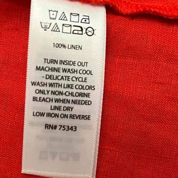 TAHARI Bright red V-neck linen jacket open front size M - Picture 8 of 11